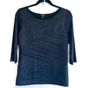 NWOT Anne Taylor Black 3/4 Sleeve Top